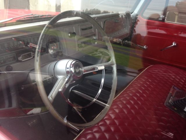 1964 red Chevrolet C-10 custom cab