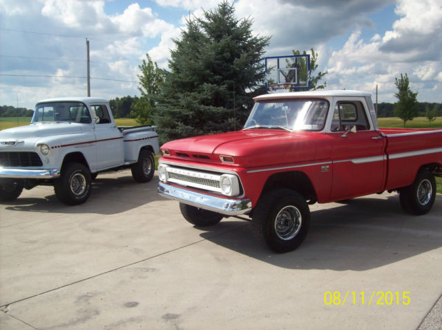 1964 red Chevrolet C-10 custom cab