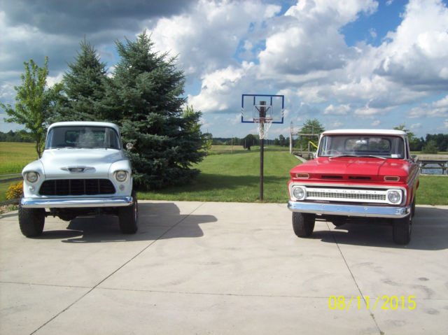 1964 red Chevrolet C-10 custom cab