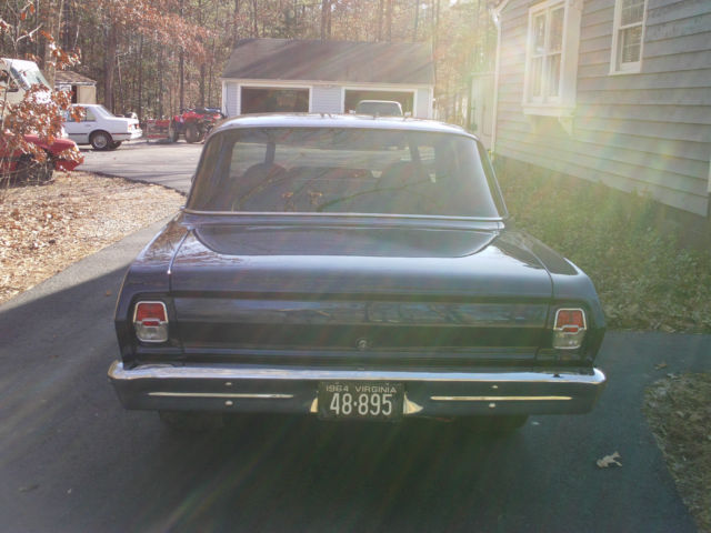 1964 Silver Blue Chevrolet Nova 2 Door Hardtop