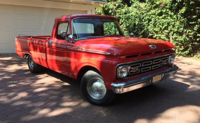 1964 Red Ford F-100 Crew Cab Pickup