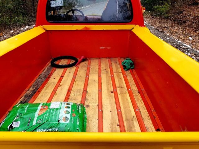 1964 Yellow and red Ford F-100 Californian stepside