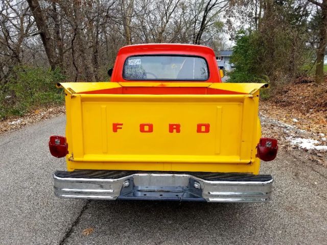 1964 Yellow and red Ford F-100 Californian stepside