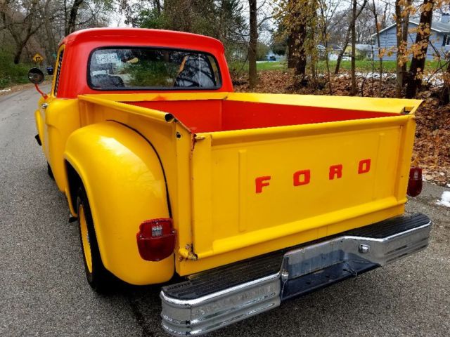 1964 Yellow and red Ford F-100 Californian stepside