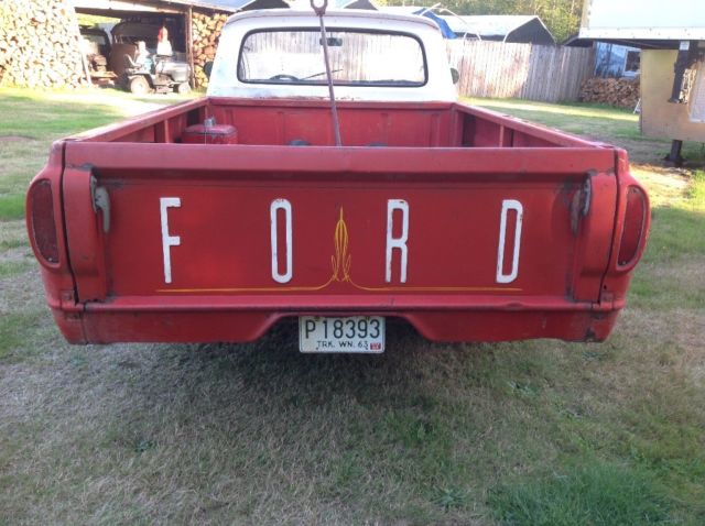 1964 Red Ford F-100 Unibody