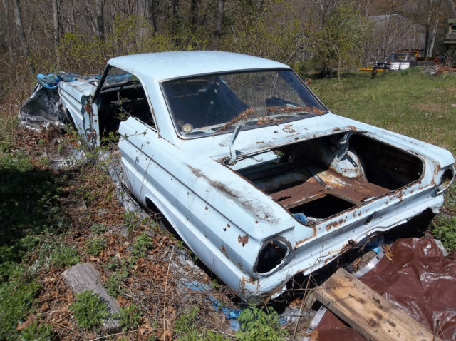 1964 blue, black, green Ford Falcon Coupe