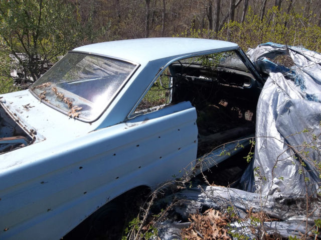 1964 blue, black, green Ford Falcon Coupe