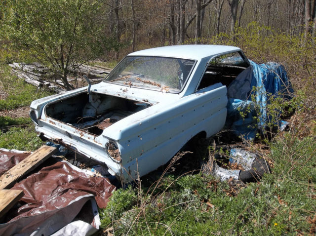 1964 blue, black, green Ford Falcon Coupe