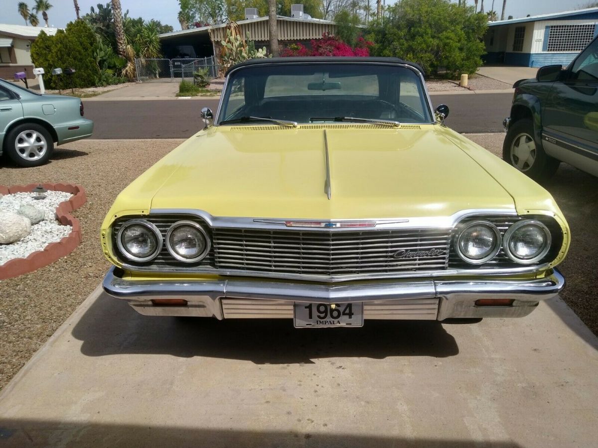 1964 Yellow Chevrolet Impala Convertible