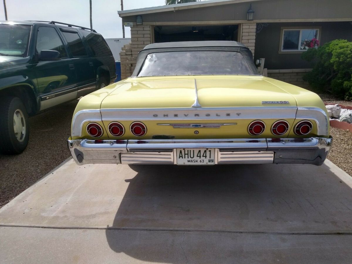 1964 Yellow Chevrolet Impala Convertible