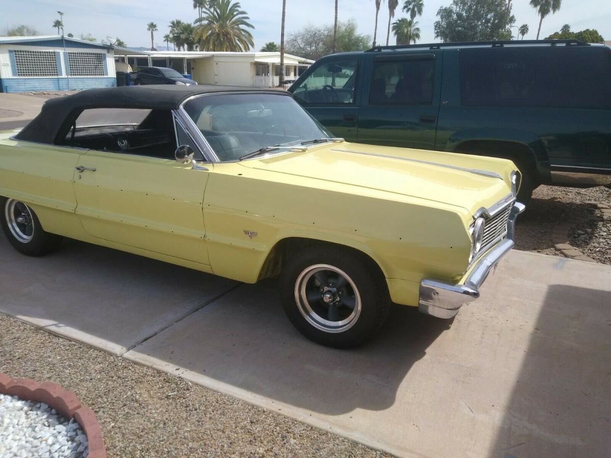 1964 Yellow Chevrolet Impala Convertible