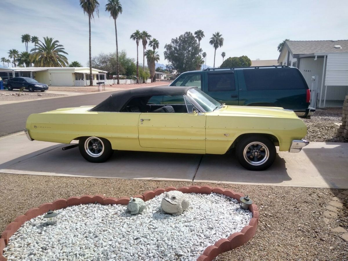 1964 Yellow Chevrolet Impala Convertible
