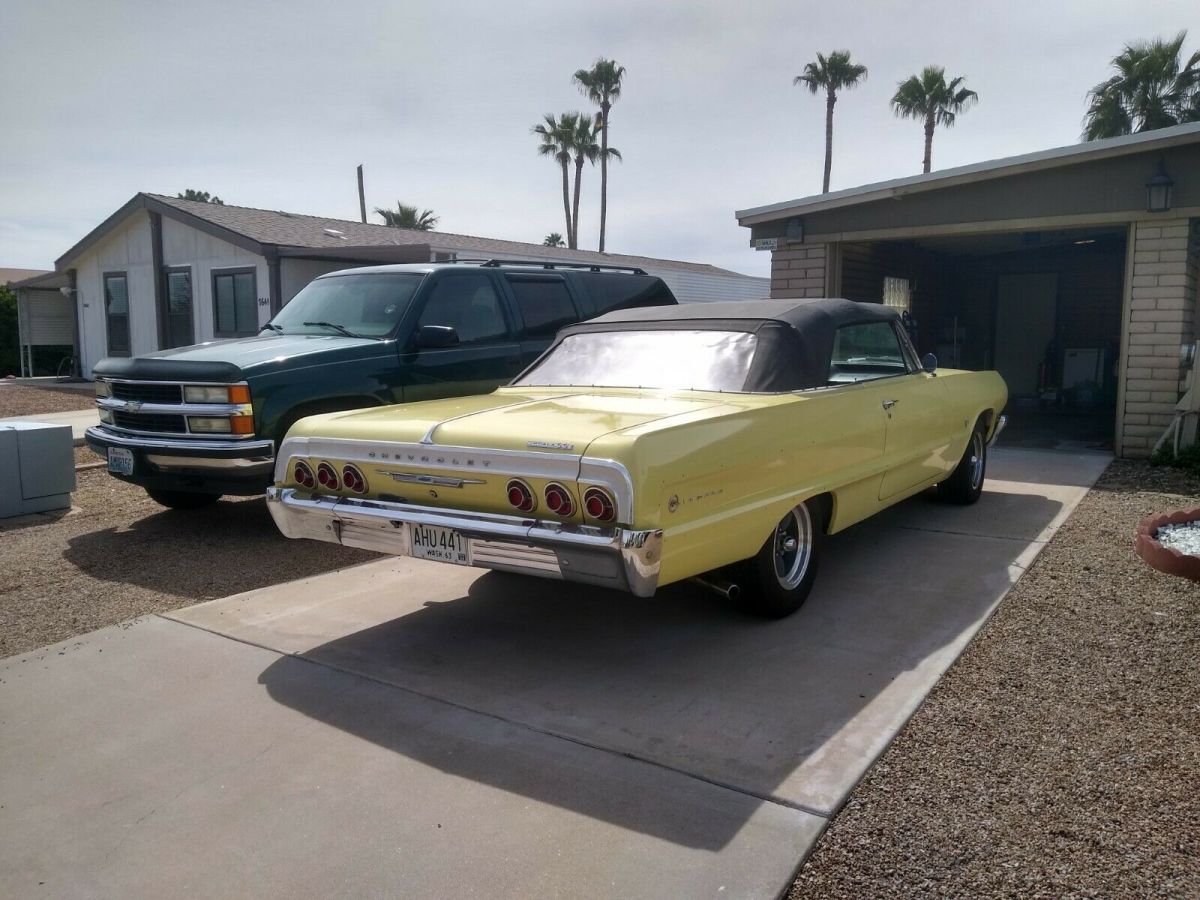 1964 Yellow Chevrolet Impala Convertible