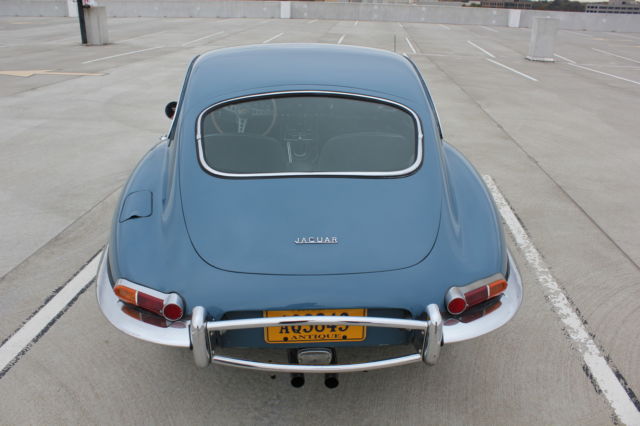 1964 light blue Jaguar E-Type Coupe