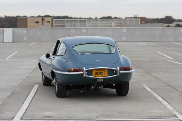 1964 light blue Jaguar E-Type Coupe