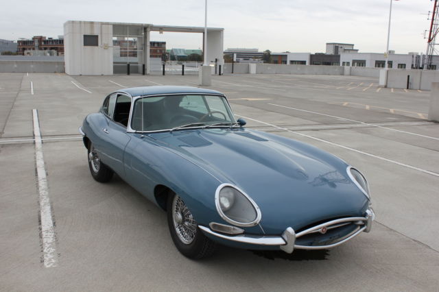 1964 light blue Jaguar E-Type Coupe