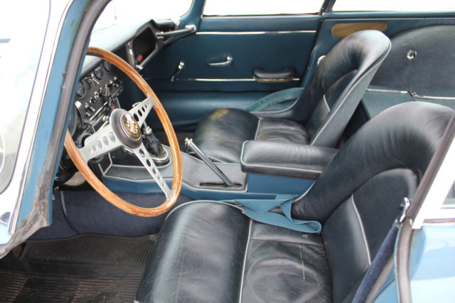 1964 light blue Jaguar E-Type Coupe