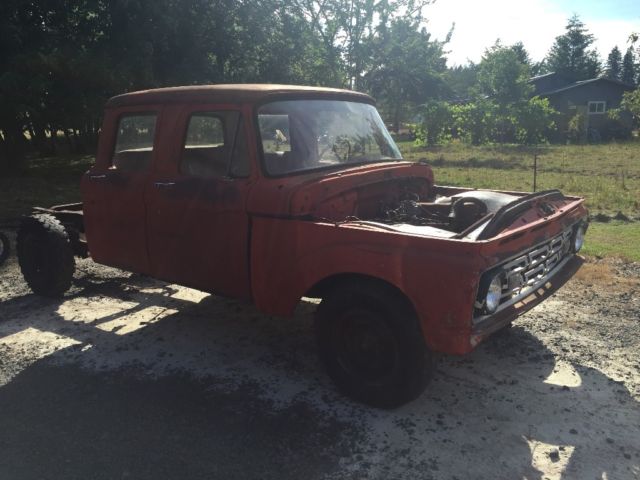 1966 Red Ford F-250 Extended Crew Cab Pickup