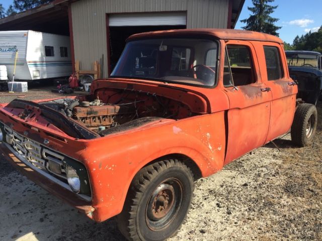 1966 Red Ford F-250 Extended Crew Cab Pickup