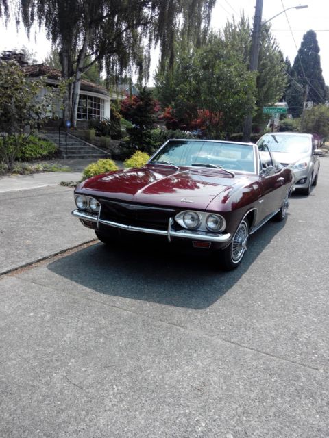 1965 Burgundy Chevrolet Corvair Convertible