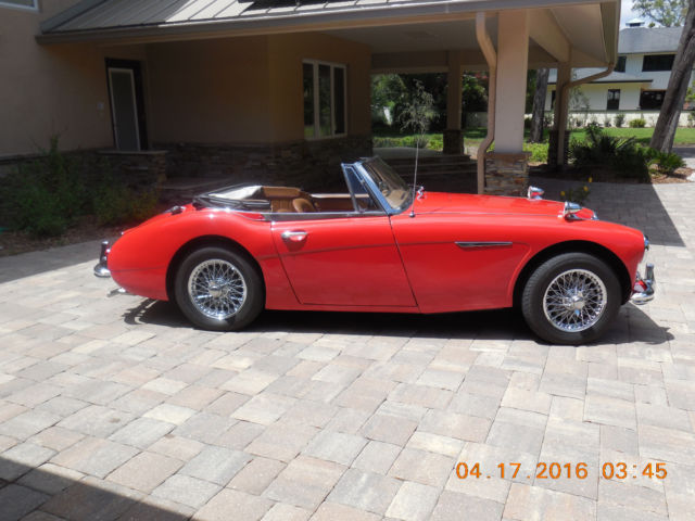 1965 Red Austin Healey 3000 Convertible