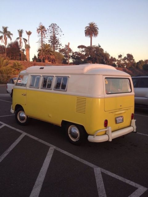1965 Yellow Volkswagen Bus/Vanagon Van Camper