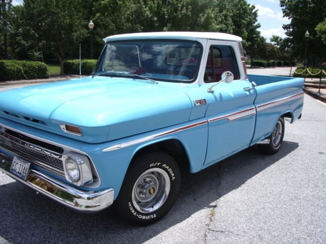 1965 Blue Turquoise and white Chevrolet C-10