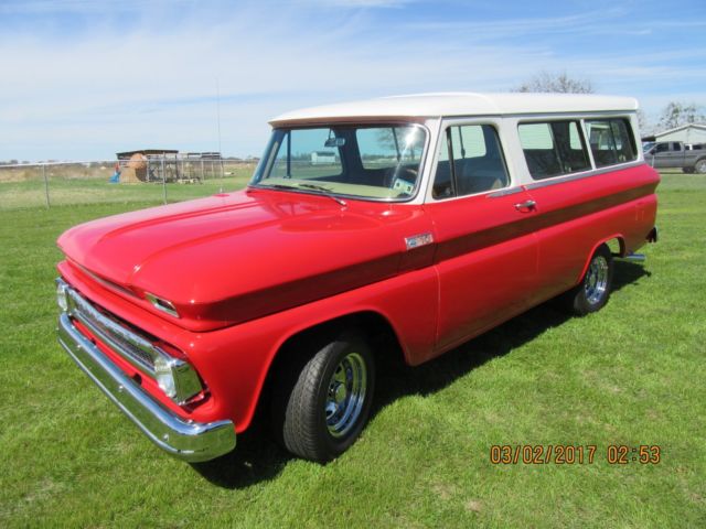 1965 Red and White Chevrolet Suburban Suburban