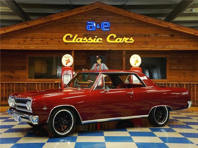 1965 Maroon Chevrolet Malibu 2 dr