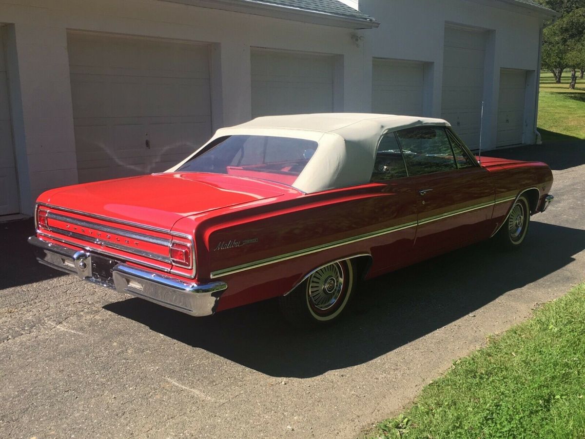 1965 Red Chevrolet Malibu Convertible