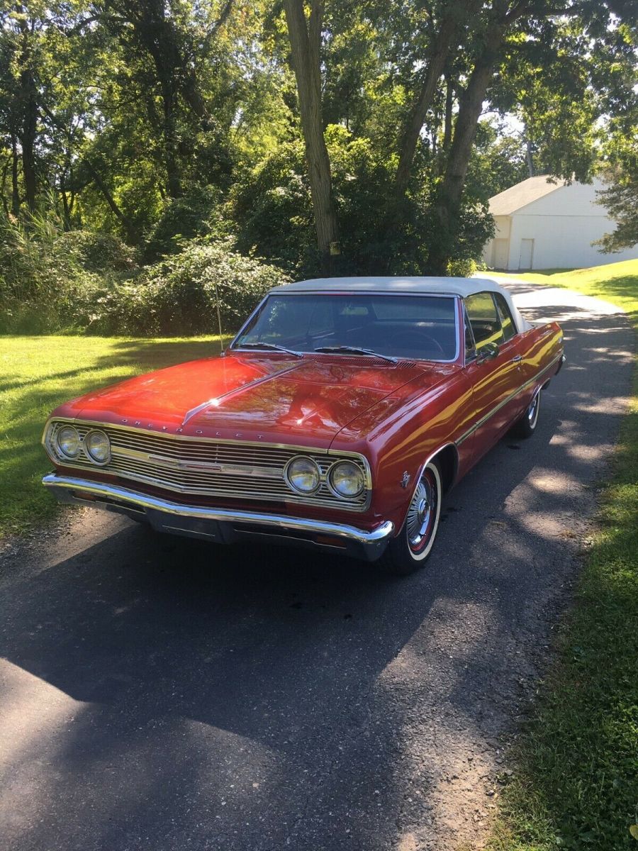 1965 Red Chevrolet Malibu Convertible