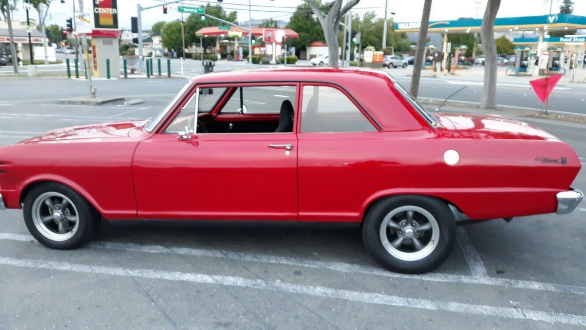1965 Red Chevrolet Nova Sedan