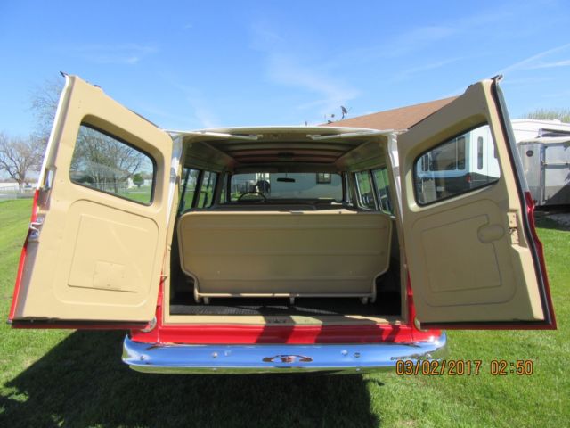 1965 Red and White Chevrolet C-10 Suburban