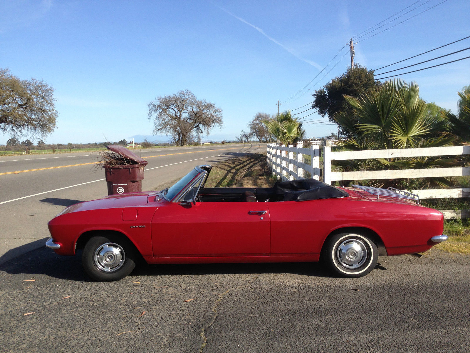 1965 Red Chevrolet Corvair Convertible