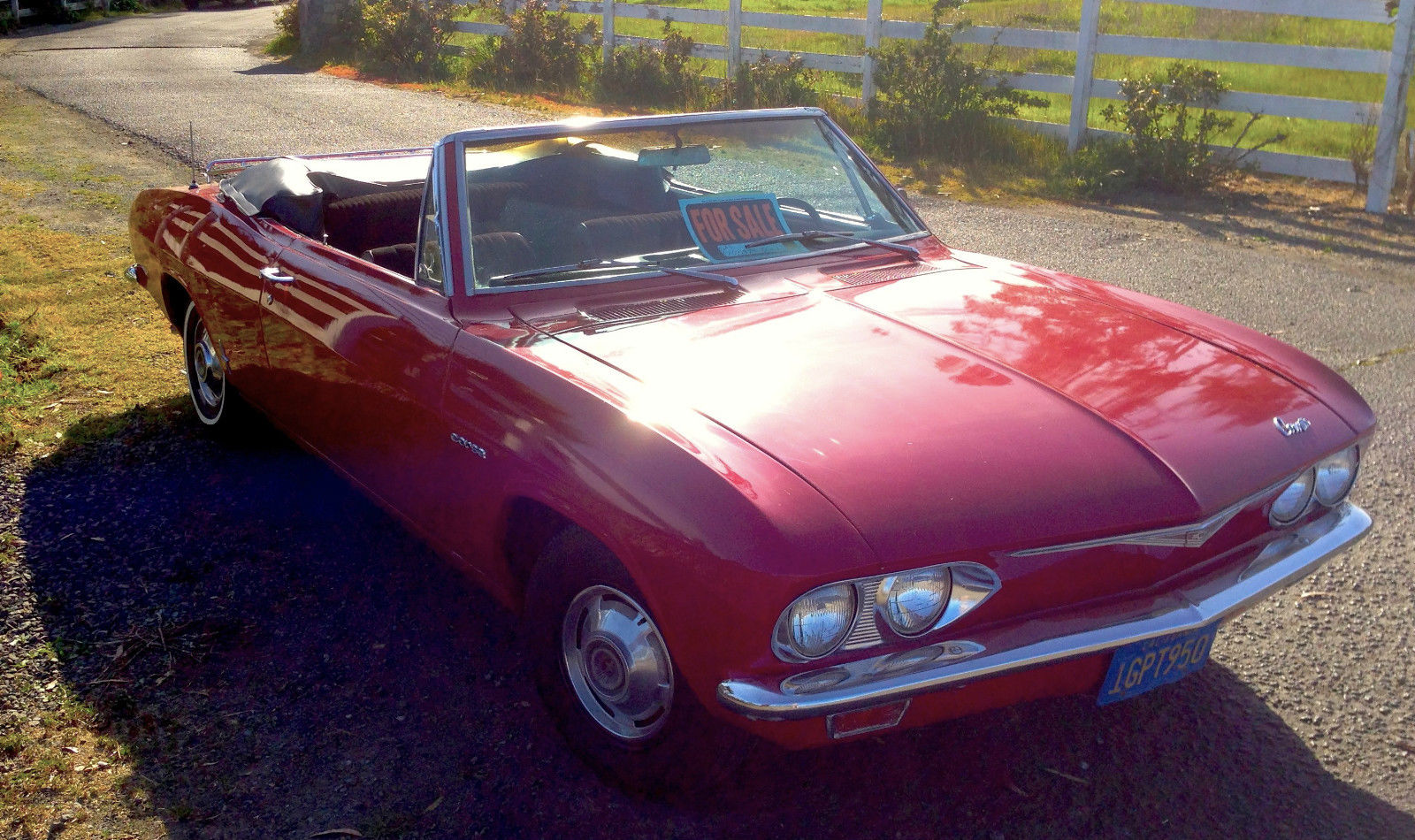1965 Red Chevrolet Corvair Convertible