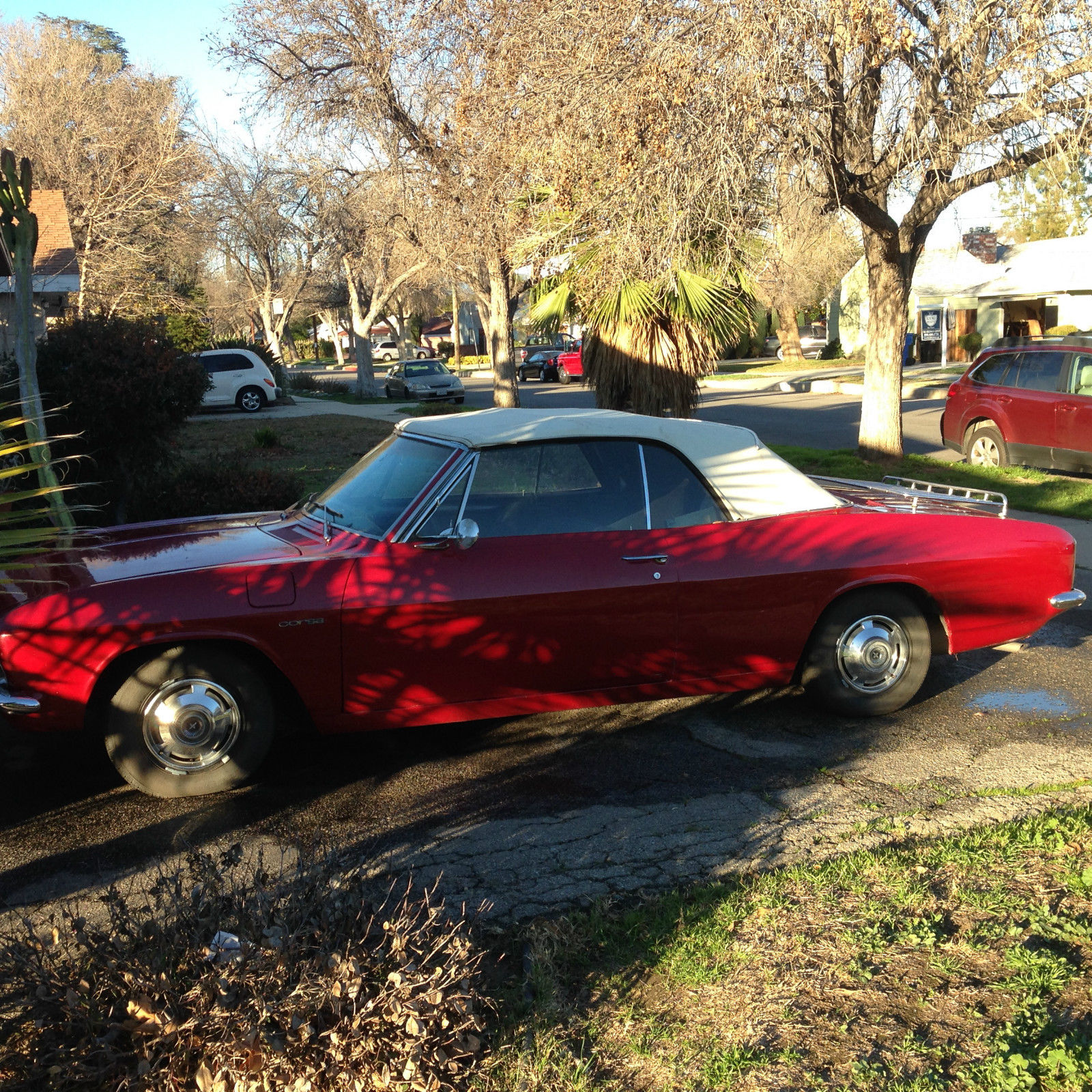 1965 Red Chevrolet Corvair Convertible
