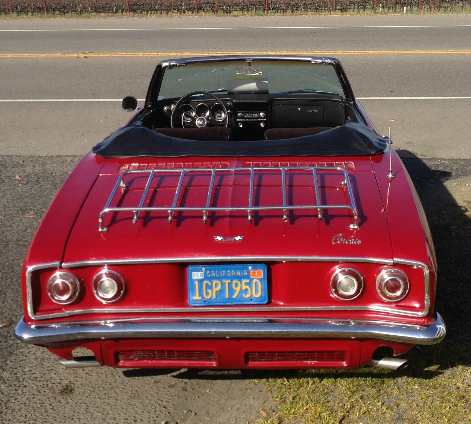 1965 Red Chevrolet Corvair Convertible