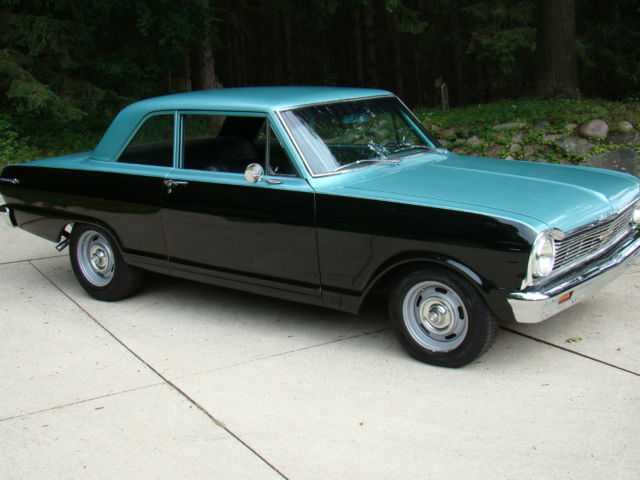 1965 Black and Turquoise Chevrolet Nova Coupe
