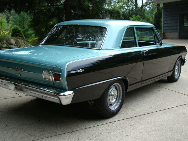 1965 Black and Turquoise Chevrolet Nova Coupe