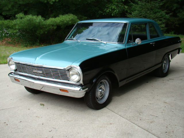1965 Black and Turquoise Chevrolet Nova Coupe