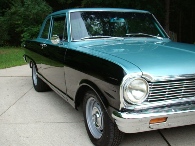 1965 Black and Turquoise Chevrolet Nova Coupe