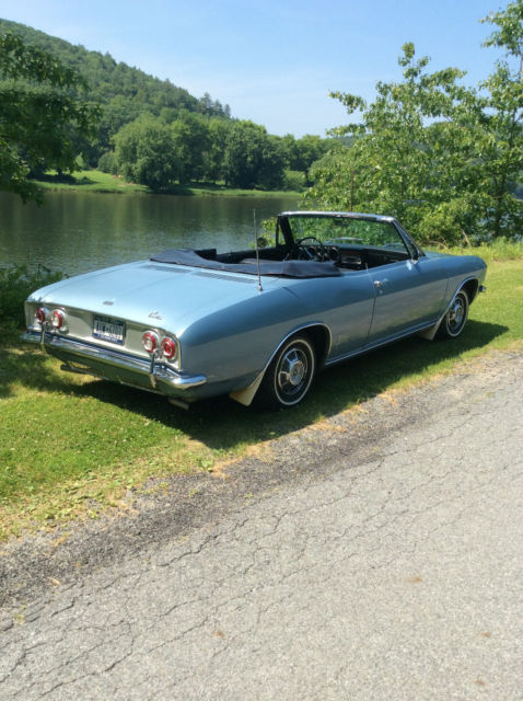 1965 blue gray Chevrolet Corvair Convertible