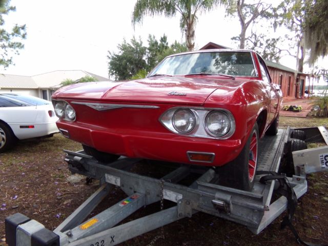 1965 Red Chevrolet Corvair Coupe