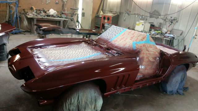 1965 Maroon Chevrolet Corvette Convertible