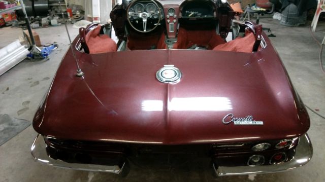 1965 Maroon Chevrolet Corvette Convertible