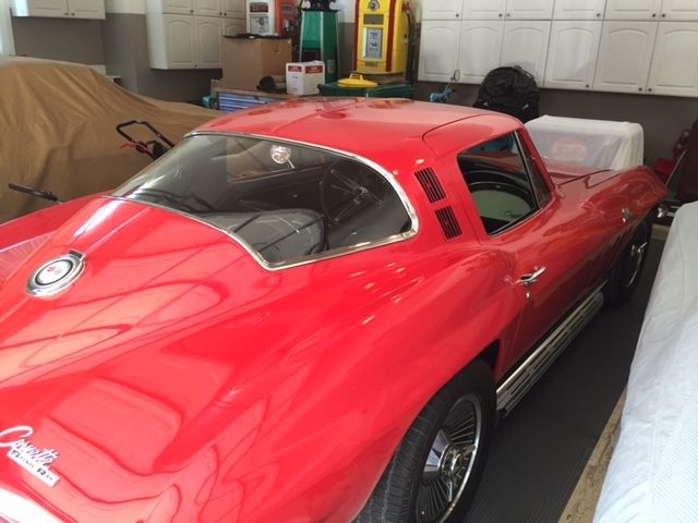 1965 rally red Chevrolet Corvette Coupe