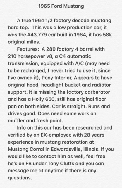 1965 White Ford Mustang Coupe