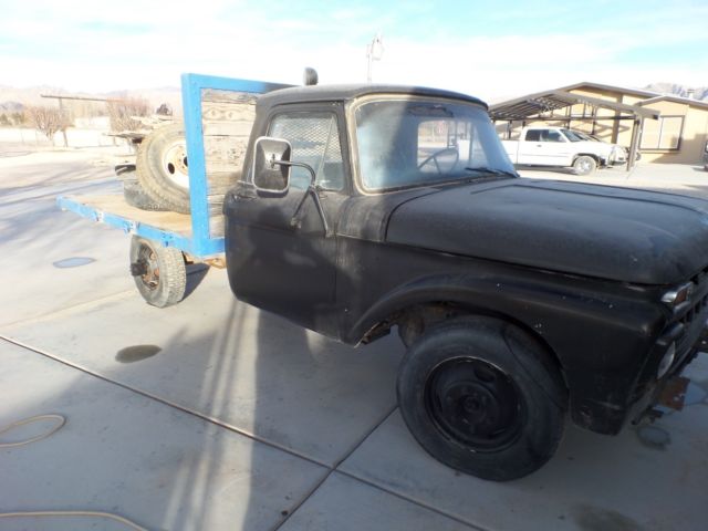 1965 Black Ford F-350 Flat Bed Pickup