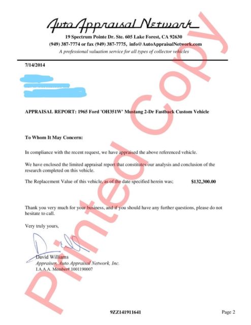 1965 White Ford Mustang Fastback