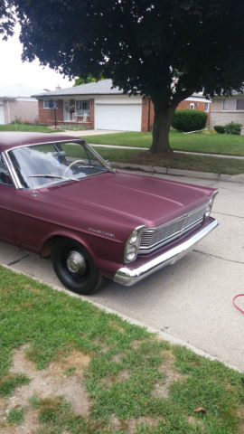 1965 Vintage Burgundy Ford Custom Sedan